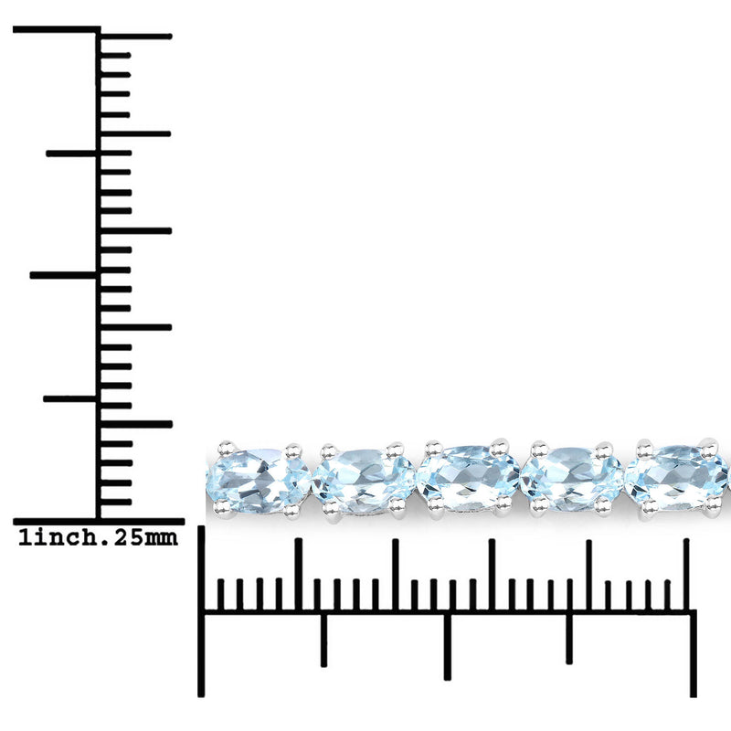 2.20 Carat Genuine Aquamarine .925 Sterling Silver Bracelet