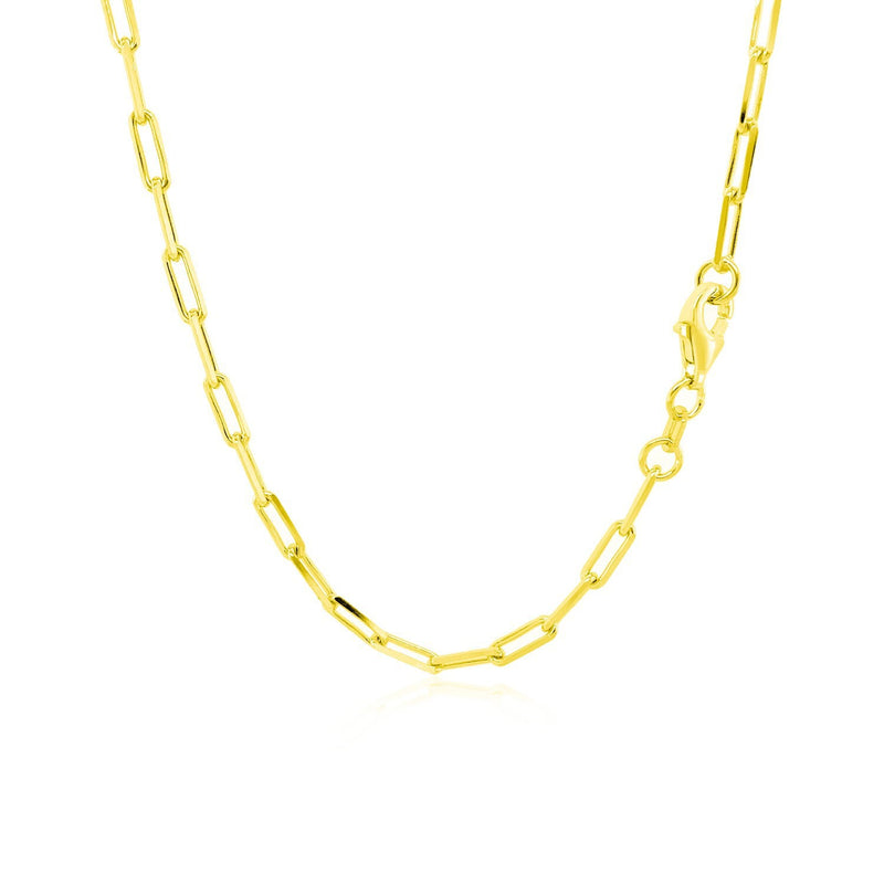 10K Yellow Gold Paperclip Chain (2.50 mm)