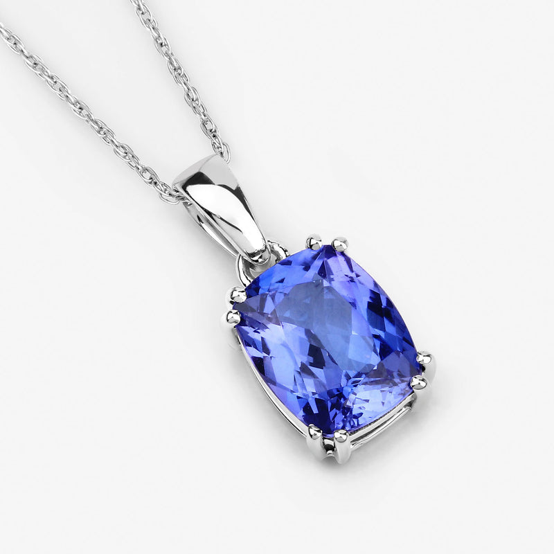 2.10 Carat Genuine Tanzanite 14K White Gold Pendant