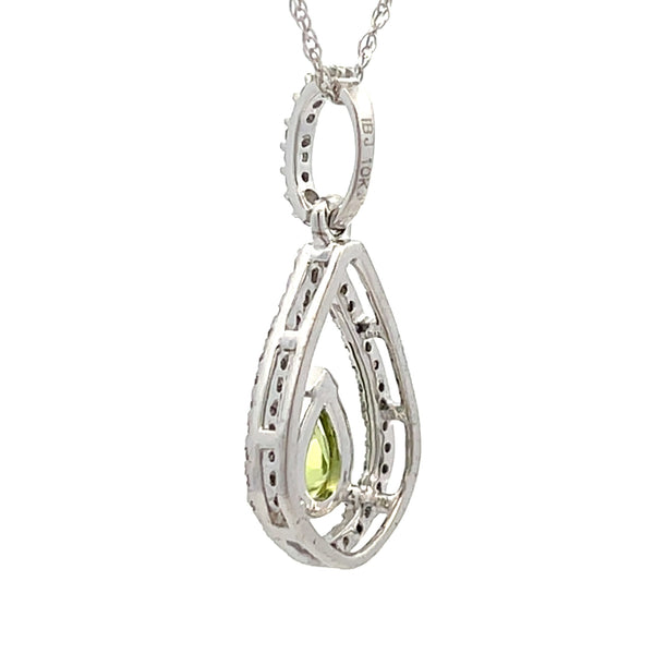 .17ct Peridot Diamond Fashion Pendants 10KT White Gold