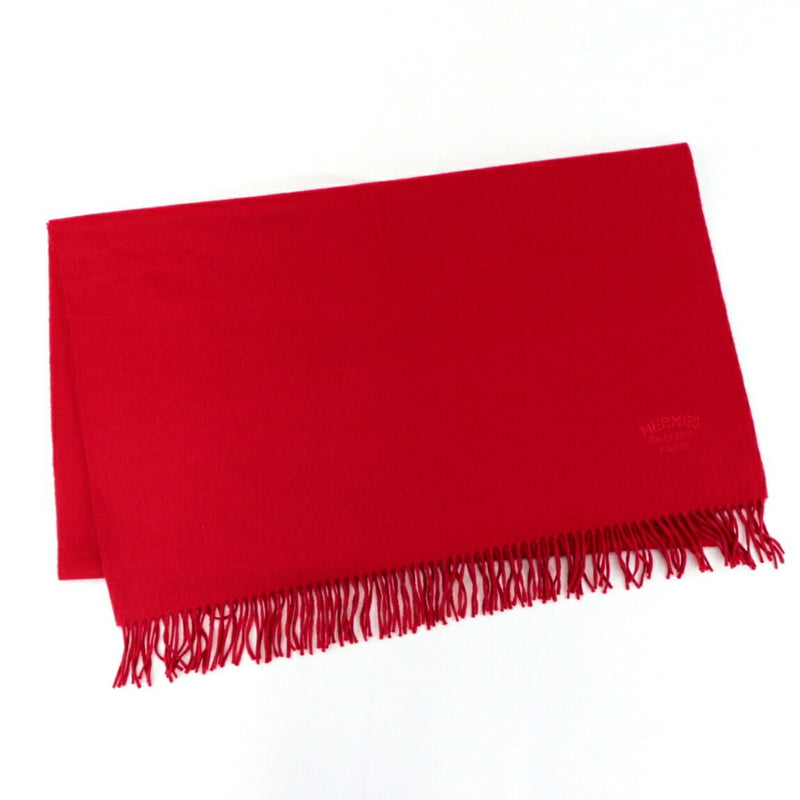 Hermes embroidery cashmere scarf ladies red stole