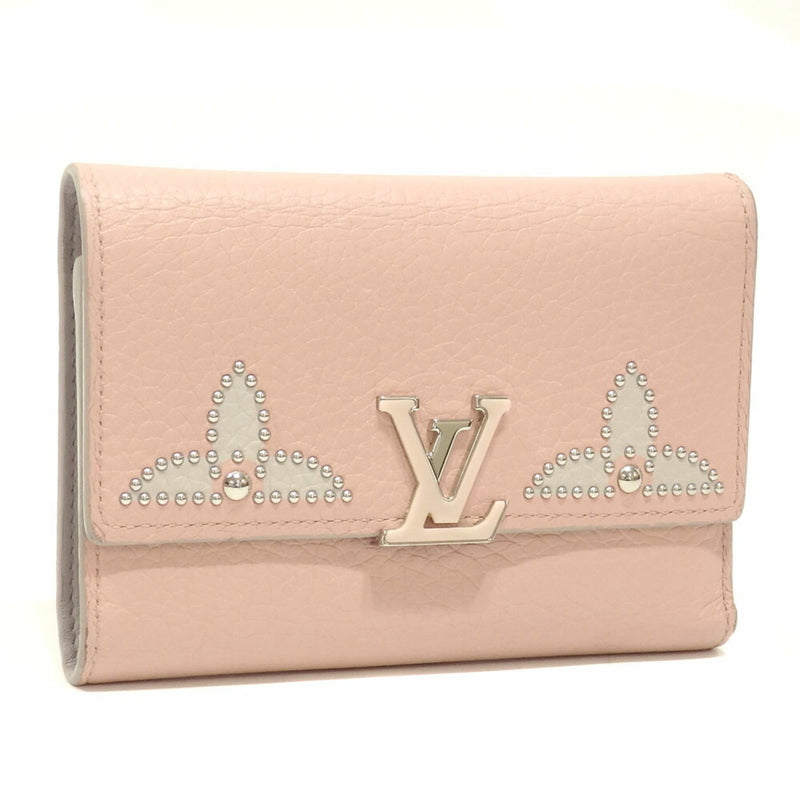 Louis Vuitton Tri-Fold Wallet Portofeuil Capsine Ladies M63221 Initials Rose Ballerine Pink Leather