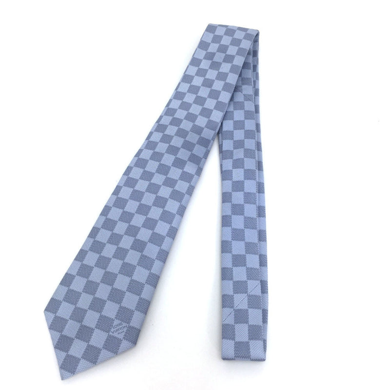 Louis Vuitton Necktie Cravat Damier Classic M78754 100% Silk Blue Clair Men's LOUIS VUITTON