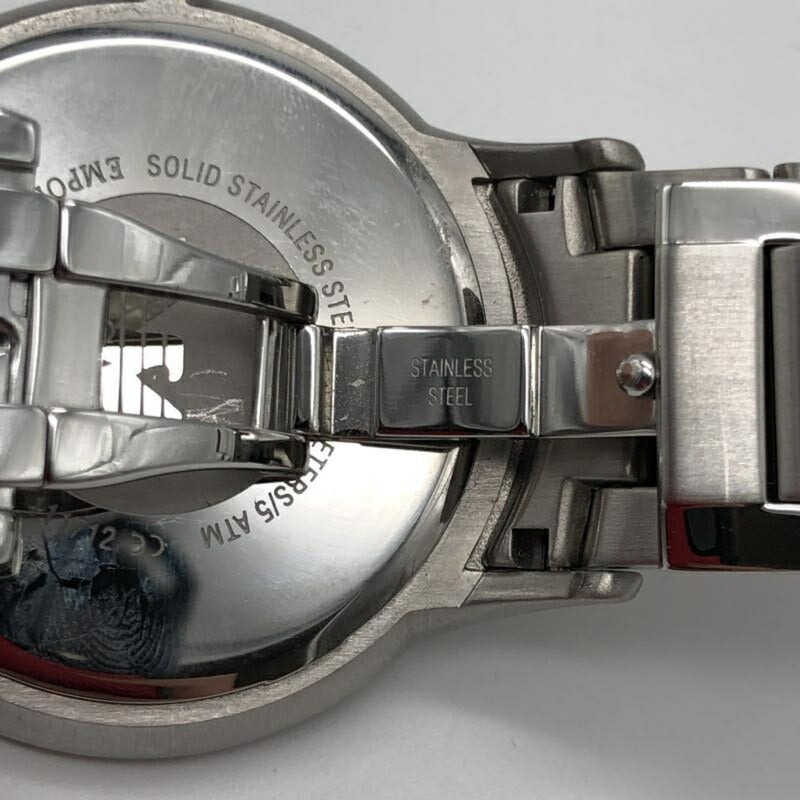 EMPORIO ARMANI Watch Mens Metal Belt Silver Black AR2514 Quartz Emporio Armani