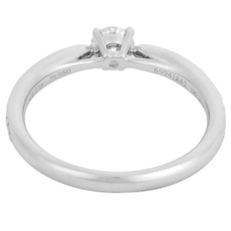 Tiffany TIFFANY & Co. Harmony Diamond 0.21ct (I / SI1 3EX) Solitaire Half Circle Ring Pt950 # 7.5