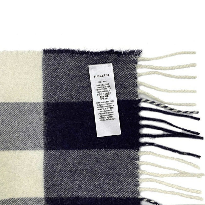 Burberry Muffler Navy White Red 8015553 Cashmere BURBERRY Blue Accessories Womens Mens