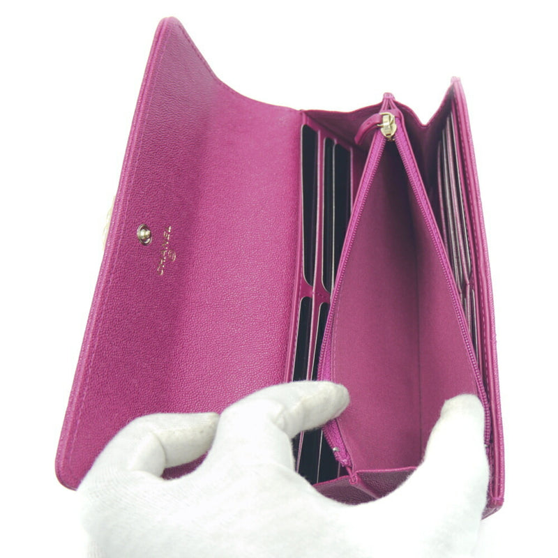 CHANEL Boy Chanel flap caviar skin long wallet A80286 B00317 N5030 pink