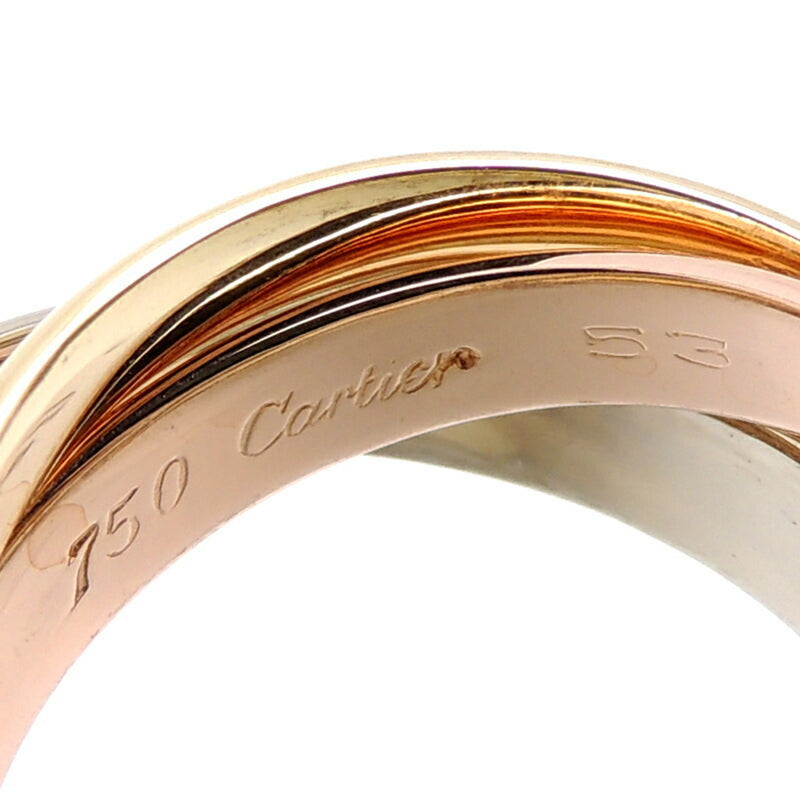 Cartier 750 Three Color Gold # 53 Trinity Womens Mens Rings Yellow