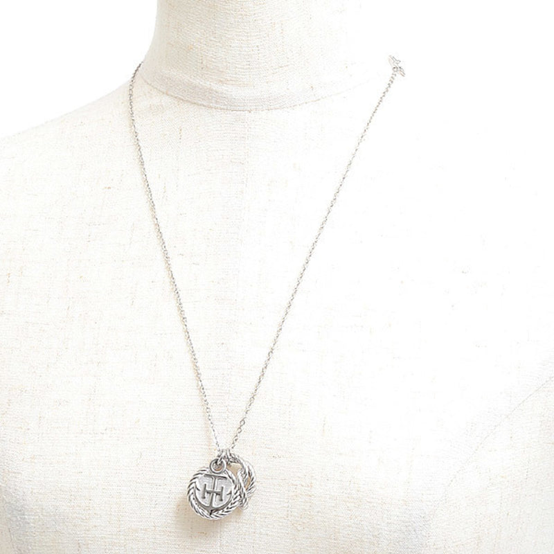 Hermes Cordage Rope Necklace Metal Silver Men