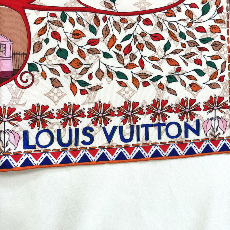 Louis Vuitton Scarf Carre Tree of M76135 100% Silk Red Ladies LOUIS VUITTON