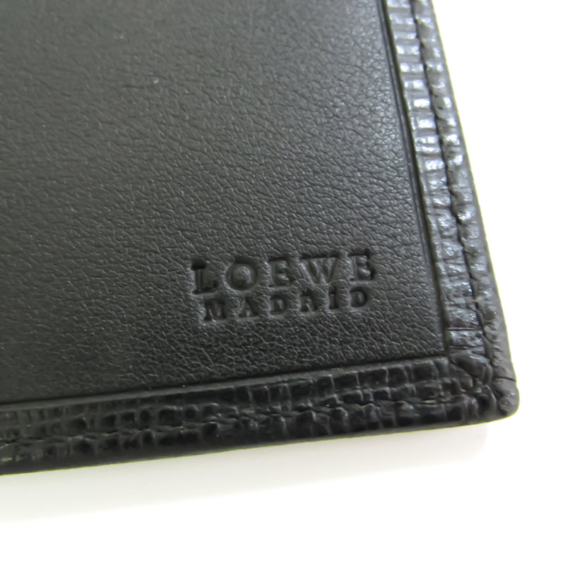 Loewe Check Case Men's Leather Long Bill Wallet (bi-fold) Black