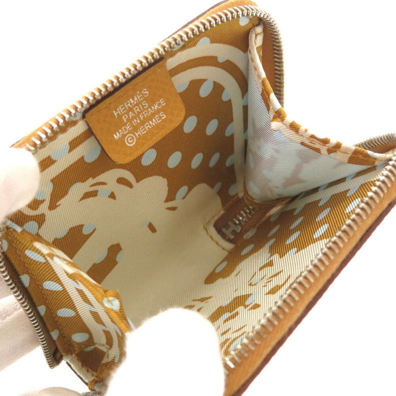 Hermes Azap Silk in Vaux Epson Y engraved () Coin case purse Purse Brown
