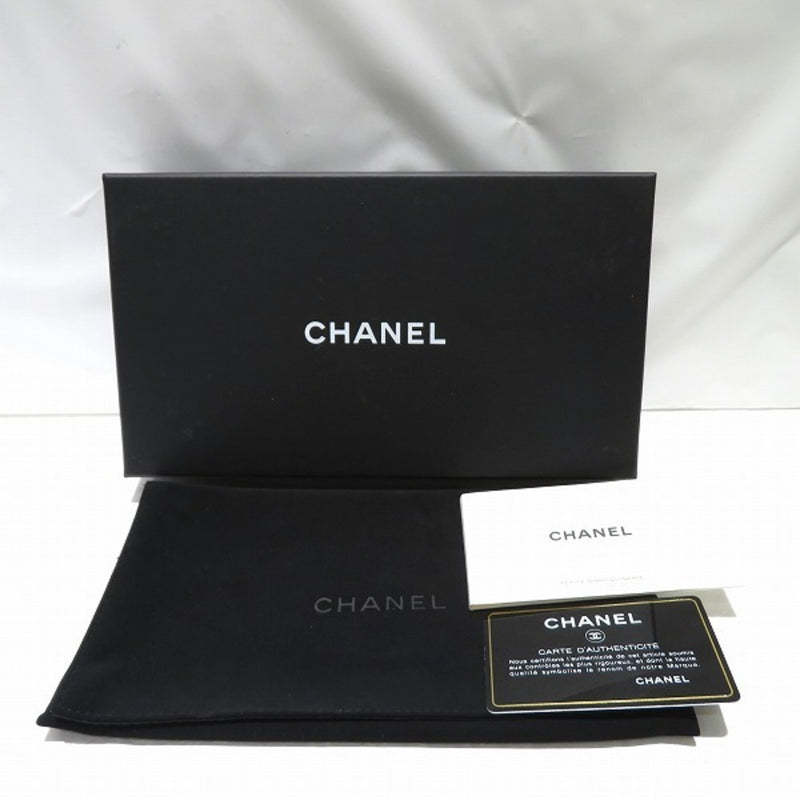 Chanel CHANEL Matrasse Black Lambskin Coco Mark Long Wallet Ladies