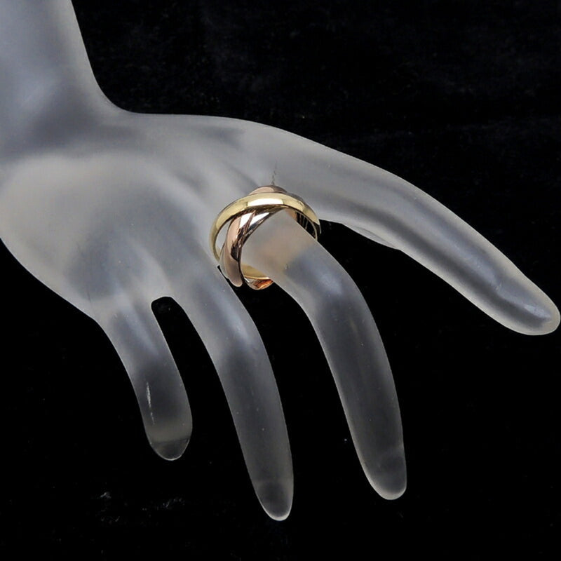 Cartier 750 Three Color Gold # 53 Trinity Womens Mens Rings Yellow