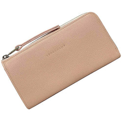 Longchamp L-shaped long wallet Pink Le Flone 3418 021 507 Leather LONGCHAMP Ladies