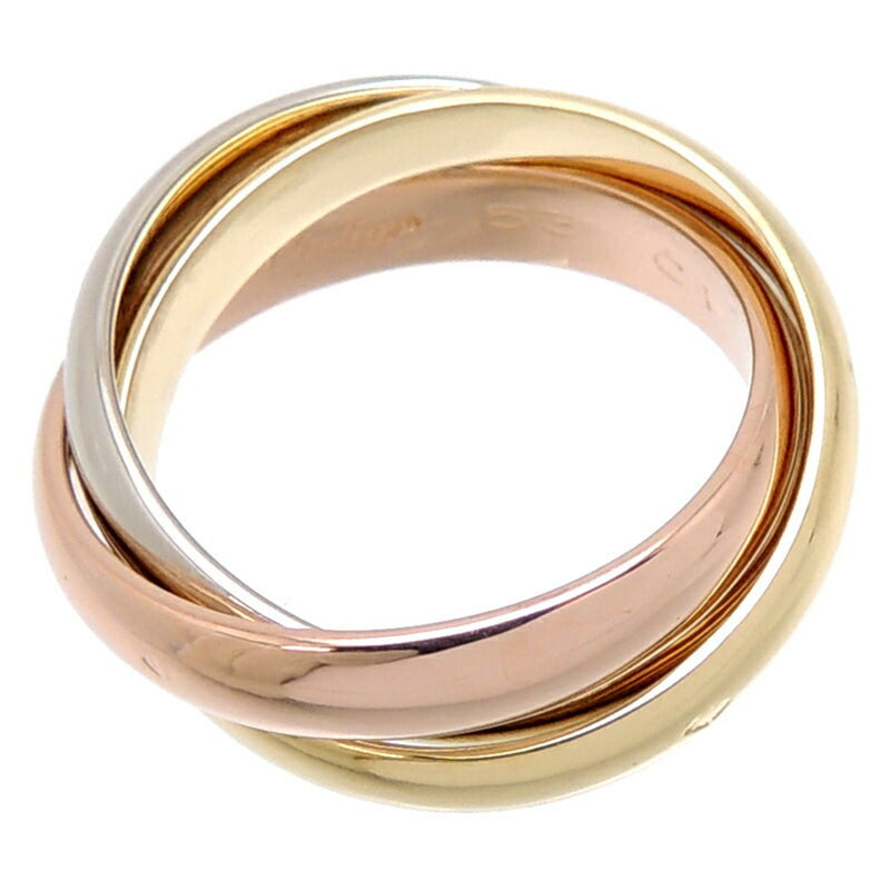 Cartier 750 Three Color Gold # 53 Trinity Womens Mens Rings Yellow