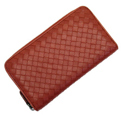 Bottega Veneta Round Purse Intrecciato Brown Leather