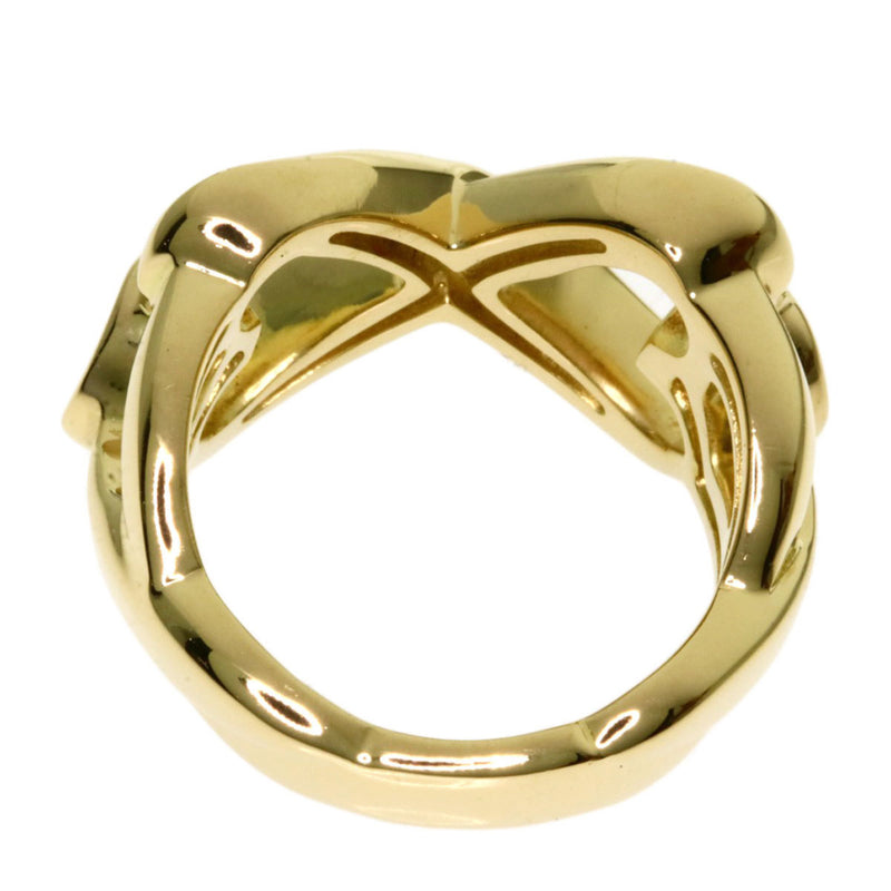Tiffany Double Rubbing Heart Ring / K18 Yellow Gold Ladies