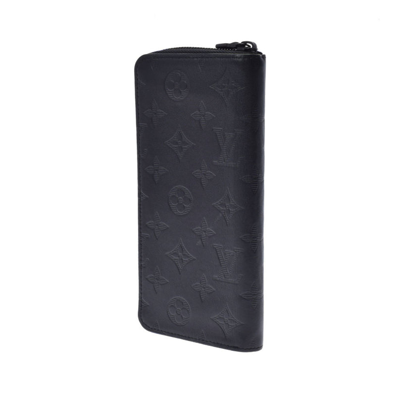 LOUIS VUITTON Monogram Shadow Zippy Vertical Black M62902 Men's Leather Wallet
