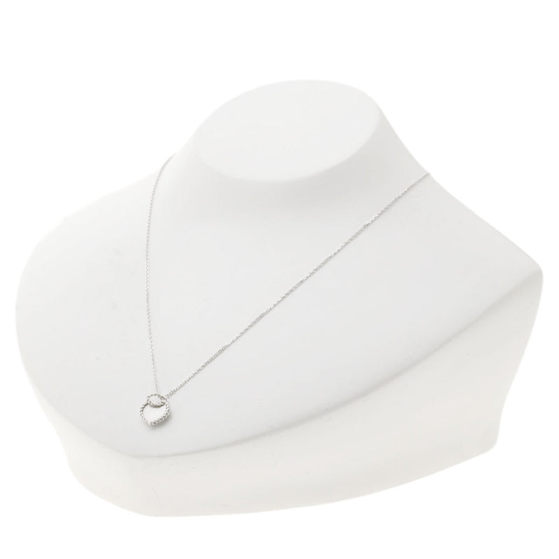 Cartier Heart Motif Twist Necklace K18 White Gold Ladies