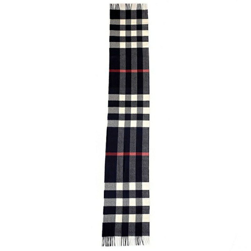 Burberry Muffler Navy White Red 8015553 Cashmere BURBERRY Blue Accessories Womens Mens