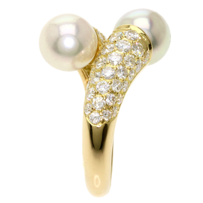 Van Cleef & Arpels Pearl Diamond Rings K18 Yellow Gold Ladies