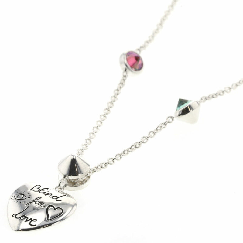 Gucci Necklace Blind For Love Silver 925 Zirconia Ladies
