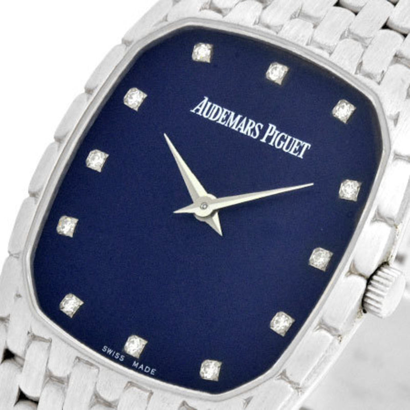 AUDEMARS PIGUET Cobra 12P Diamond K18WG Mens Manual Winding Watch Navy Dial 14579BC.G.1116BC
