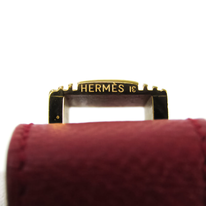 Hermes Artemis Leather,Metal Bracelet Gold,Red