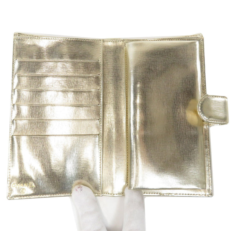 Chanel Coco Mark Long Wallet Bi-Fold Patent Leather Ladies