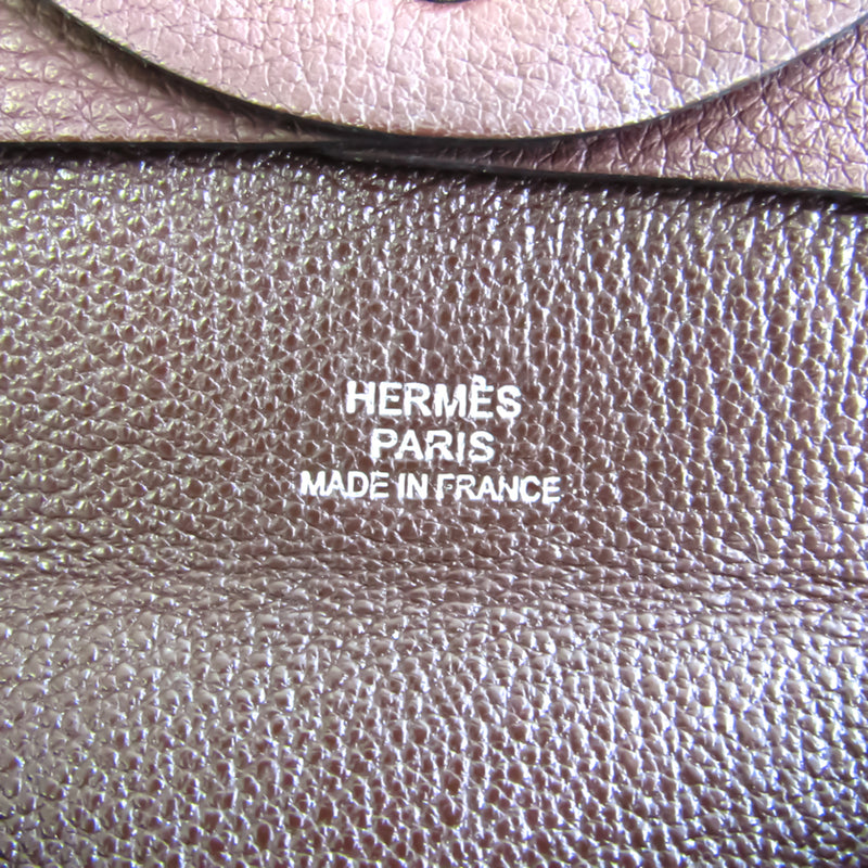 Hermes Bastia Unisex Taurillon Clemence Leather Coin Purse/coin Case Brown