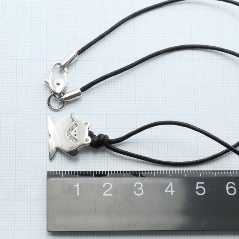 Furla Silver Alloy Cord Necklace Crystal Weight 4.2g Jewelry
