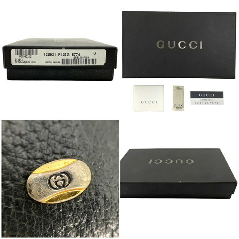 Gucci Navy Beige Collection 64 03 110 Wallet PVC Leather GUCCI W Axco GG Womens Mens