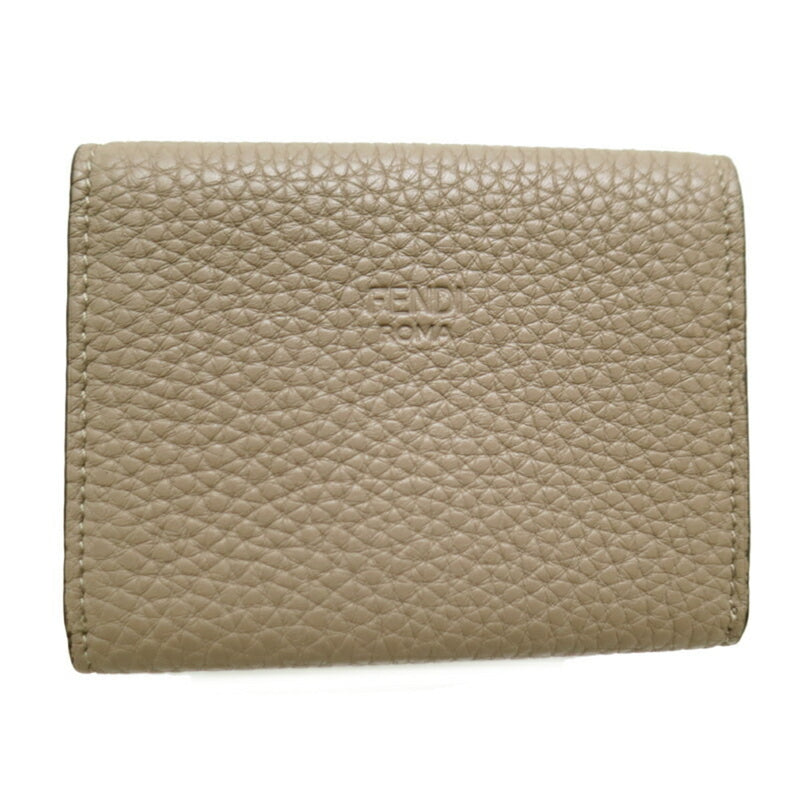 Fendi Peekaboo Celeria Business Card Included Women's and Men's Case 8M0425 Leather Beige
