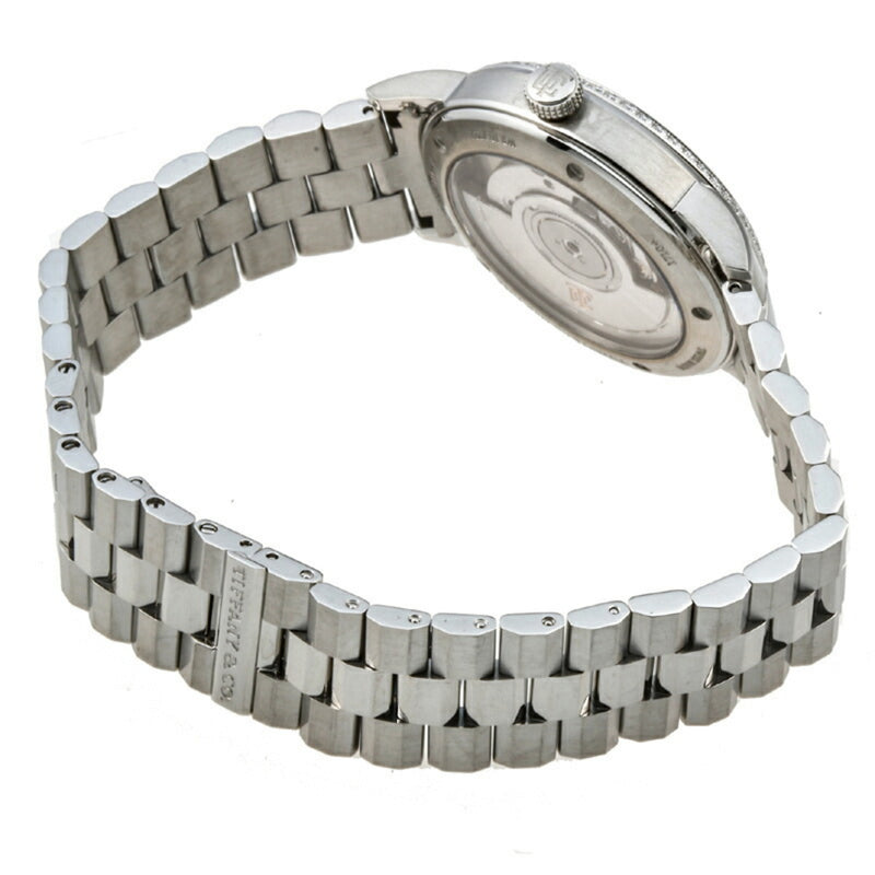 Tiffany CT60 3 Hand Bezel Diamond Ladies Mens Watch 34668353 Stainless Steel Silver Arabian Dial