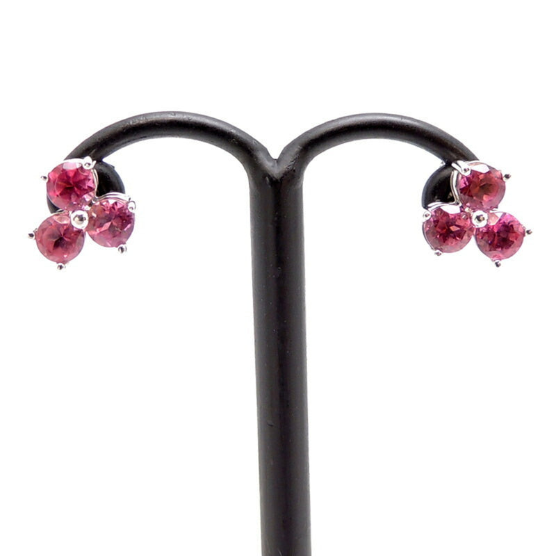 Tiffany 750WG Pink Tourmaline Aria Womens Earrings 750 White Gold