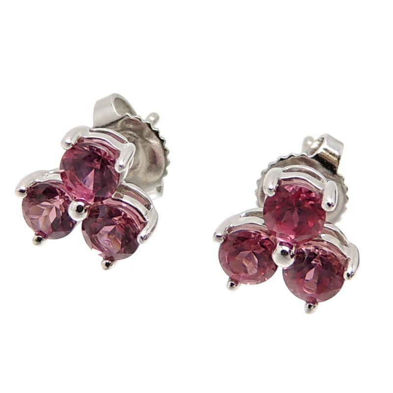 Tiffany 750WG Pink Tourmaline Aria Womens Earrings 750 White Gold