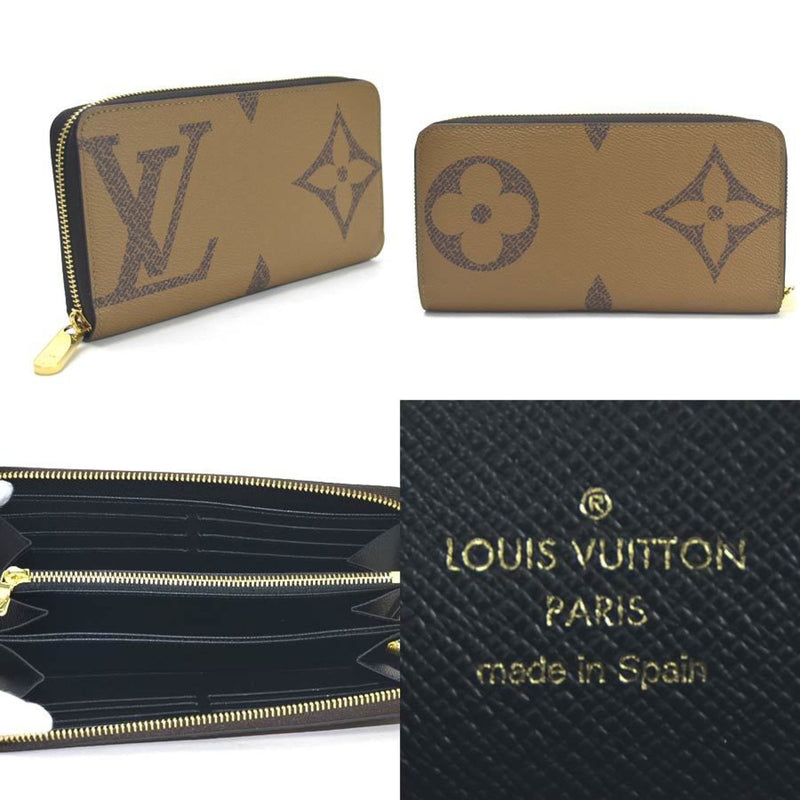 Louis Vuitton Round Zipper Wallet Monogram Giant Zippy Brown Canvas Ladies M69353