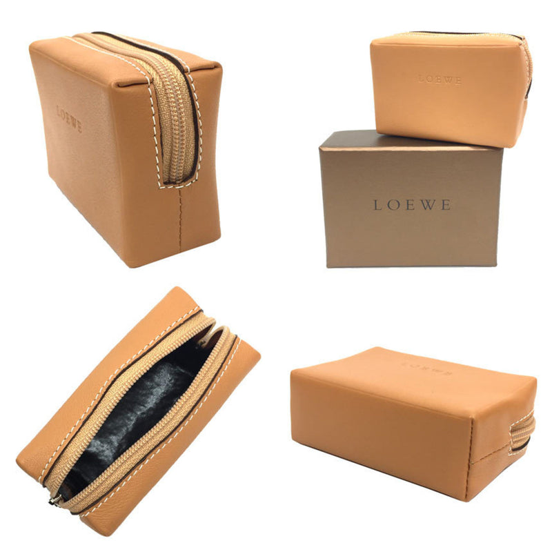 Loewe LOEWE coin case mini pouch leather camel beige wallet