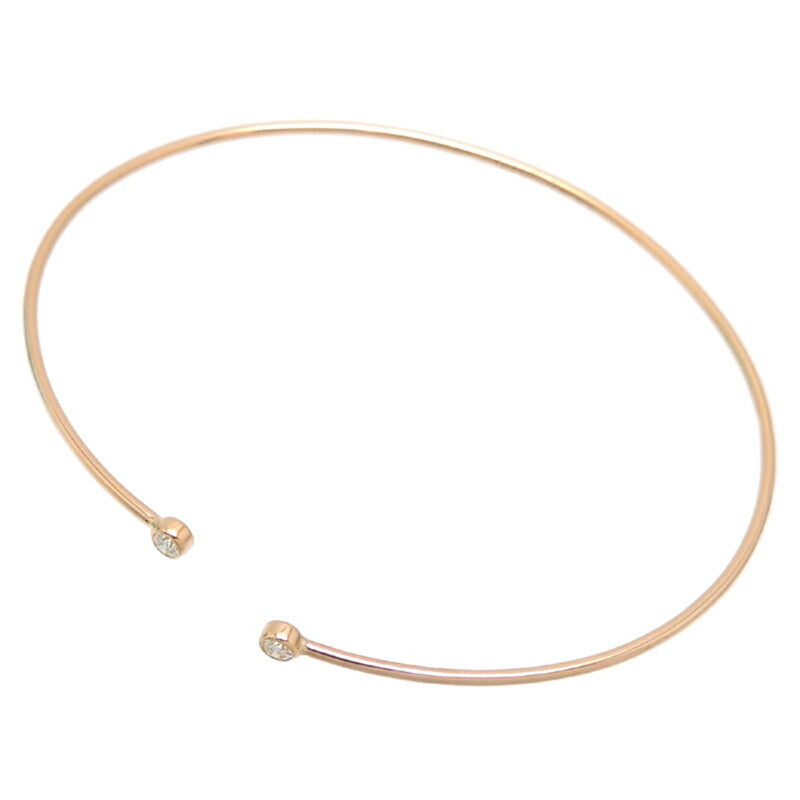 Tiffany 750PG Hoop Single Row Diamond Ladies Bangle 750 Pink Gold