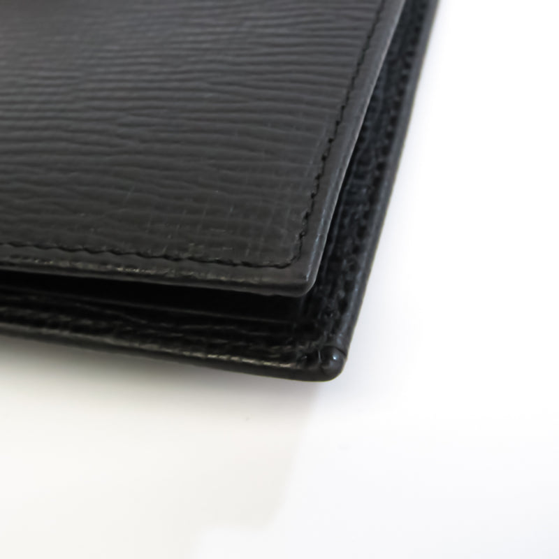 Loewe Check Case Men's Leather Long Bill Wallet (bi-fold) Black