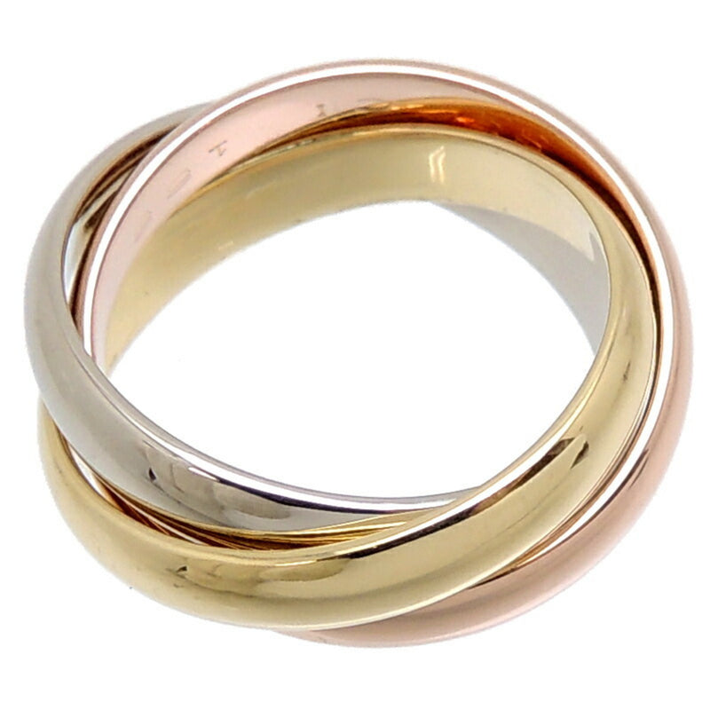 Cartier 750 Three Color Gold # 53 Trinity Womens Mens Rings Yellow