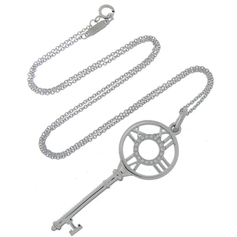 Tiffany Atlas Key Diamond Ladies Necklace 750 White Gold