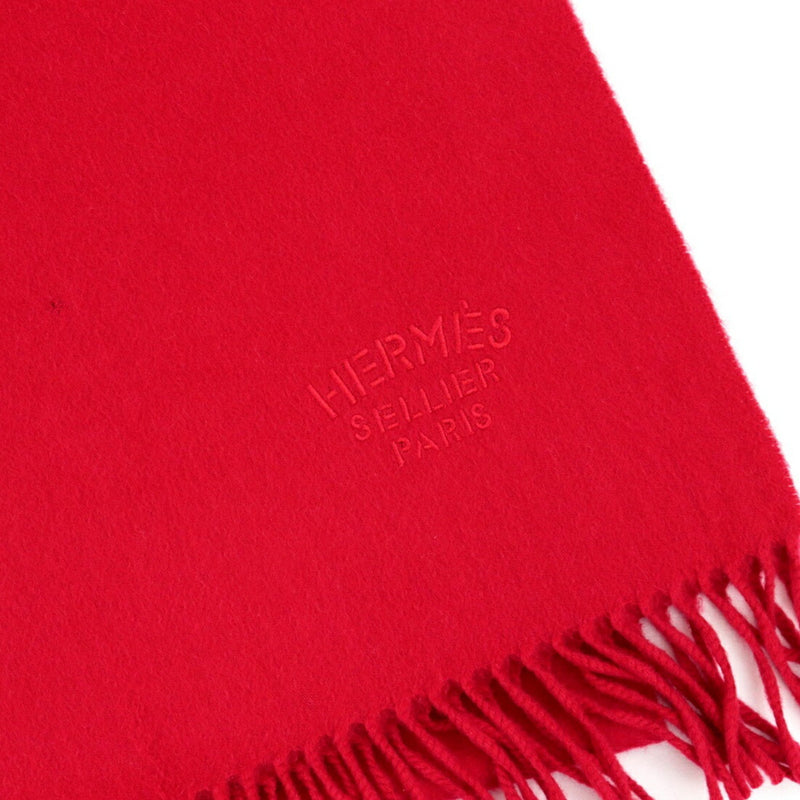 Hermes embroidery cashmere scarf ladies red stole