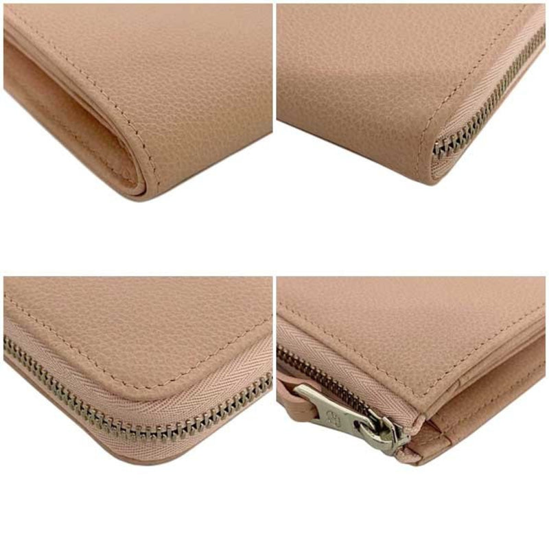 Longchamp L-shaped long wallet Pink Le Flone 3418 021 507 Leather LONGCHAMP Ladies