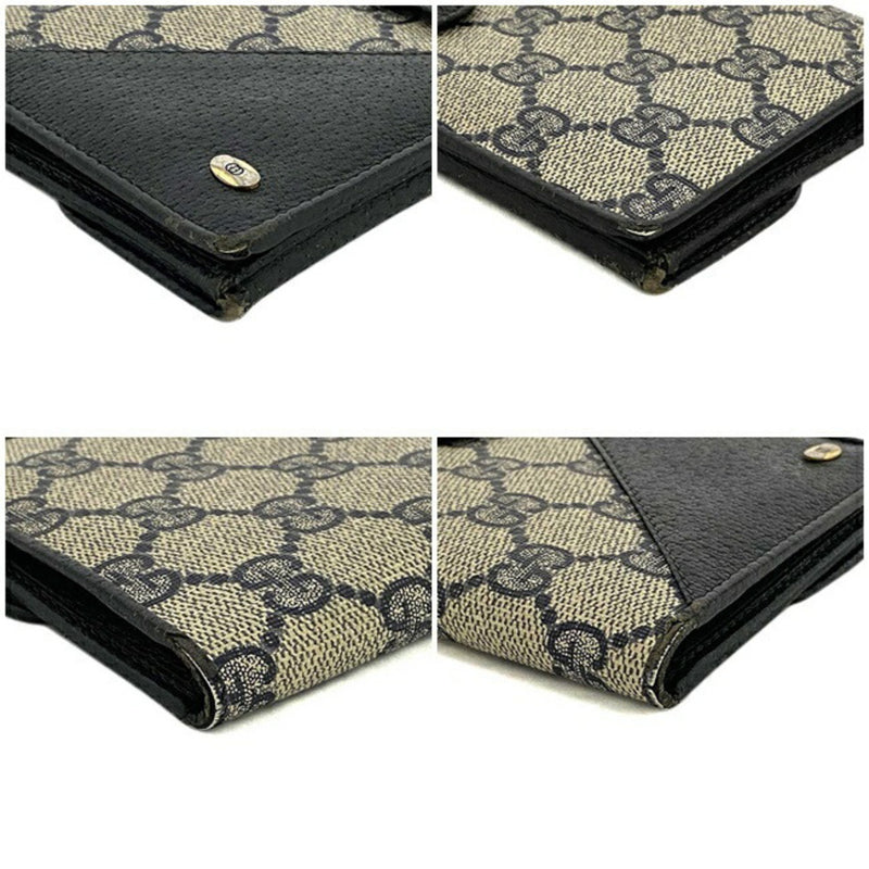 Gucci Navy Beige Collection 64 03 110 Wallet PVC Leather GUCCI W Axco GG Womens Mens