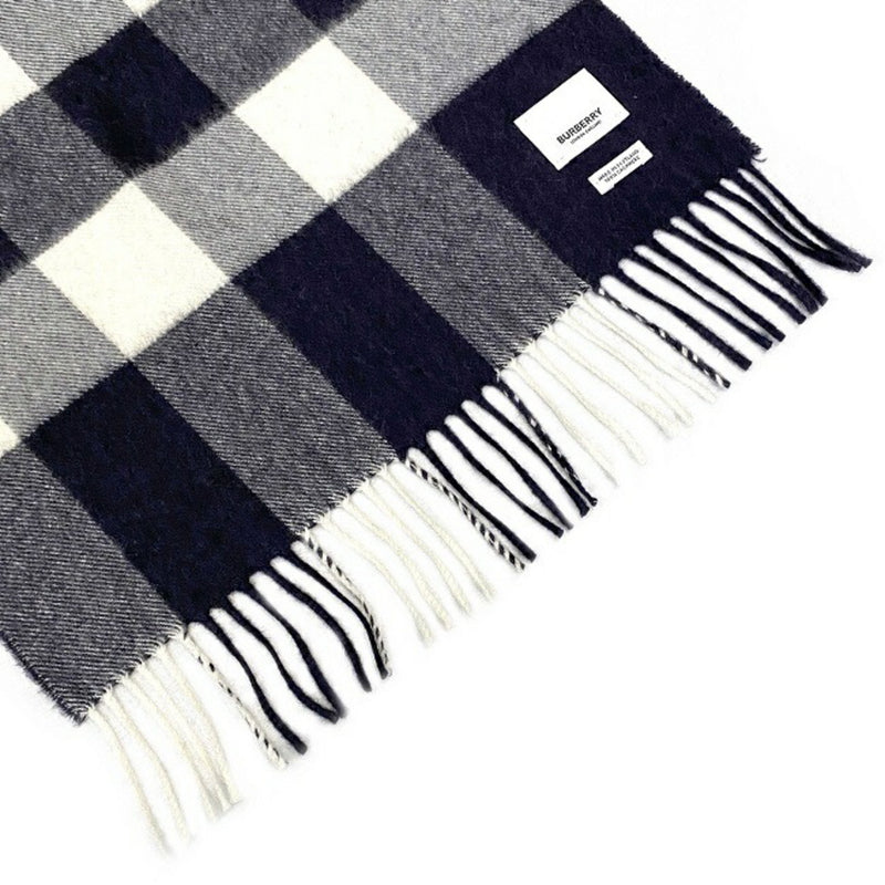 Burberry Muffler Navy White Red 8015553 Cashmere BURBERRY Blue Accessories Womens Mens