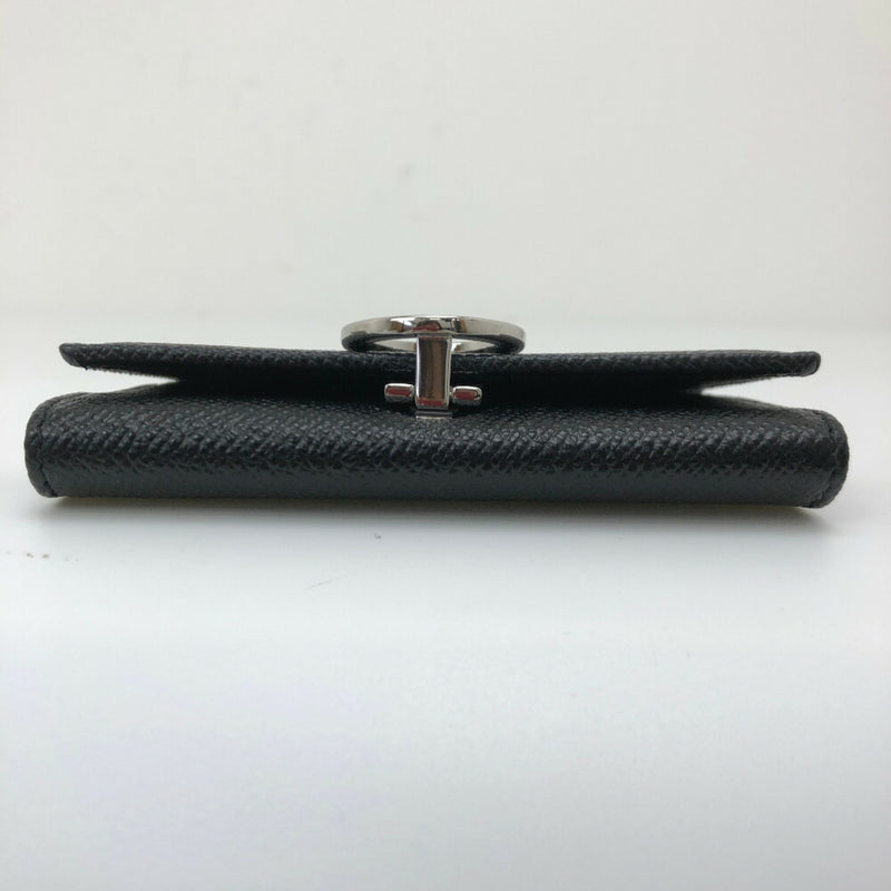 Bulgari Card Case Business Holder 30420 Calf Leather Black Mens BVLGARI