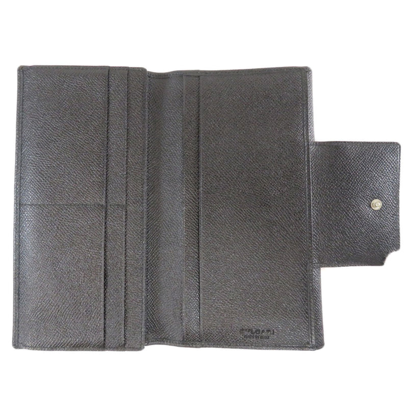 Bvlgari motif long wallet bi-fold leather ladies