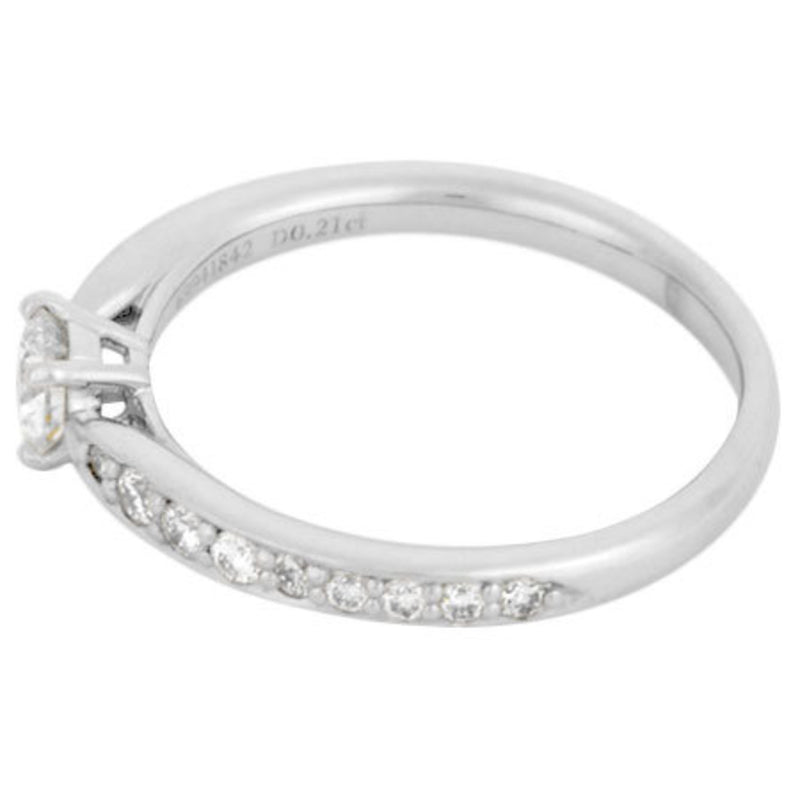 Tiffany TIFFANY & Co. Harmony Diamond 0.21ct (I / SI1 3EX) Solitaire Half Circle Ring Pt950 # 7.5